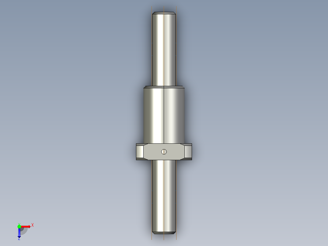 JF1203-4滚珠丝杆3D模型俯视图