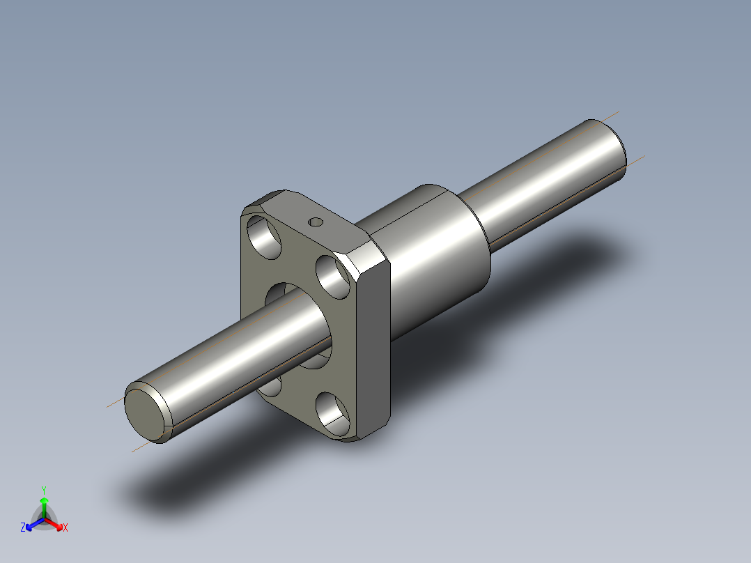 JF1203-4滚珠丝杆3D模型正等轴测图