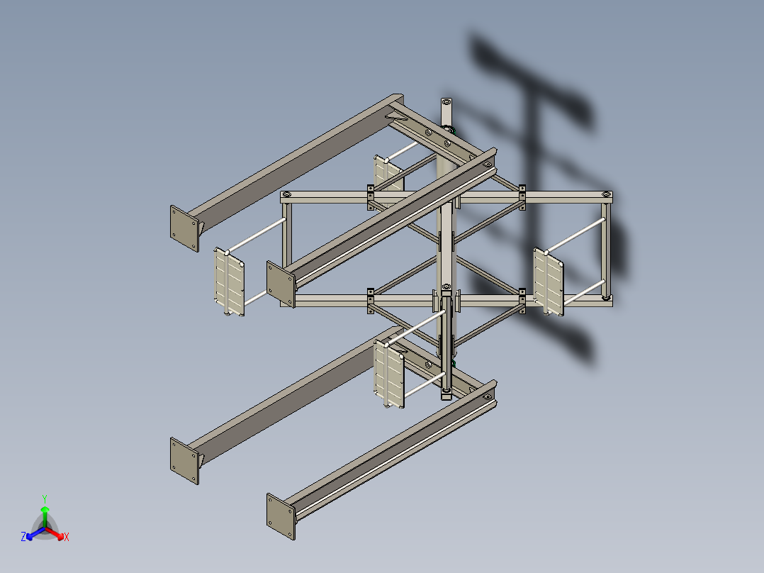 4人轮转式秋千主视图