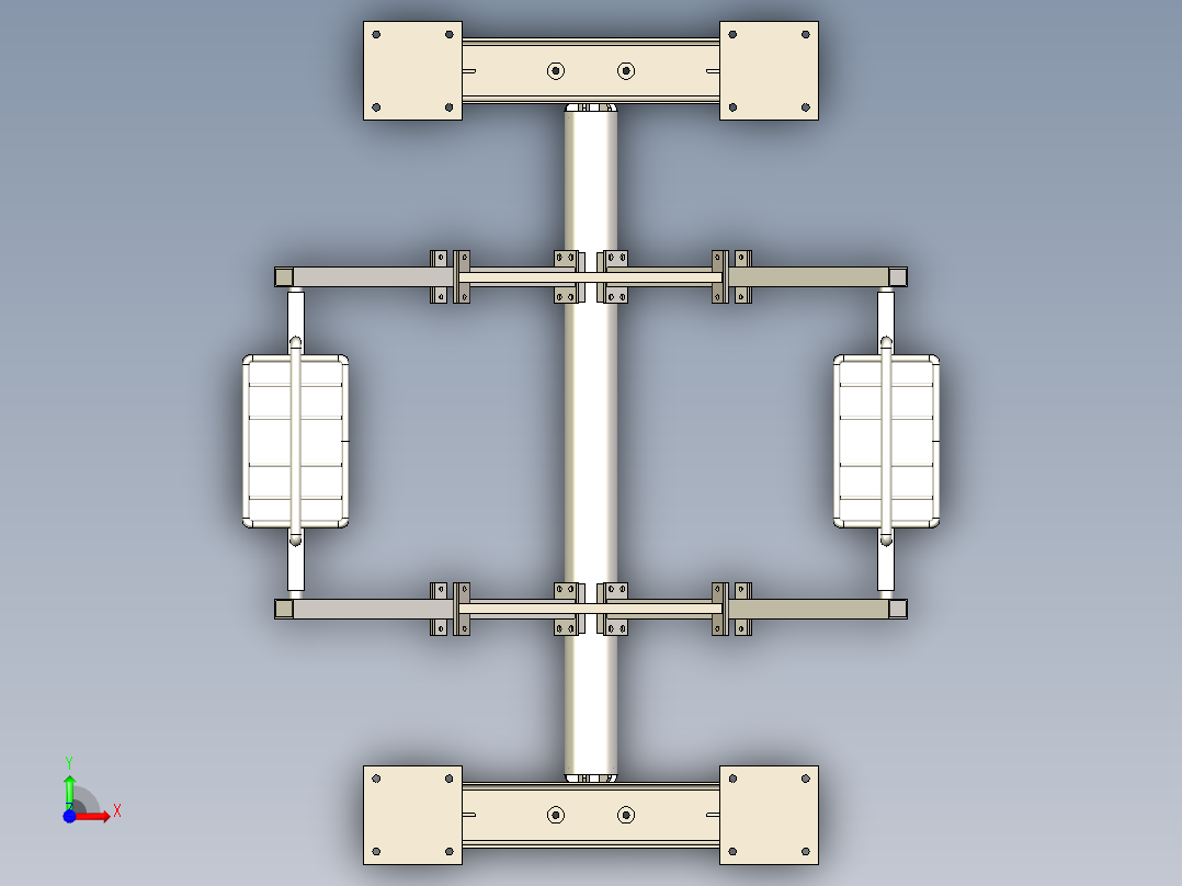 4人轮转式秋千前视图