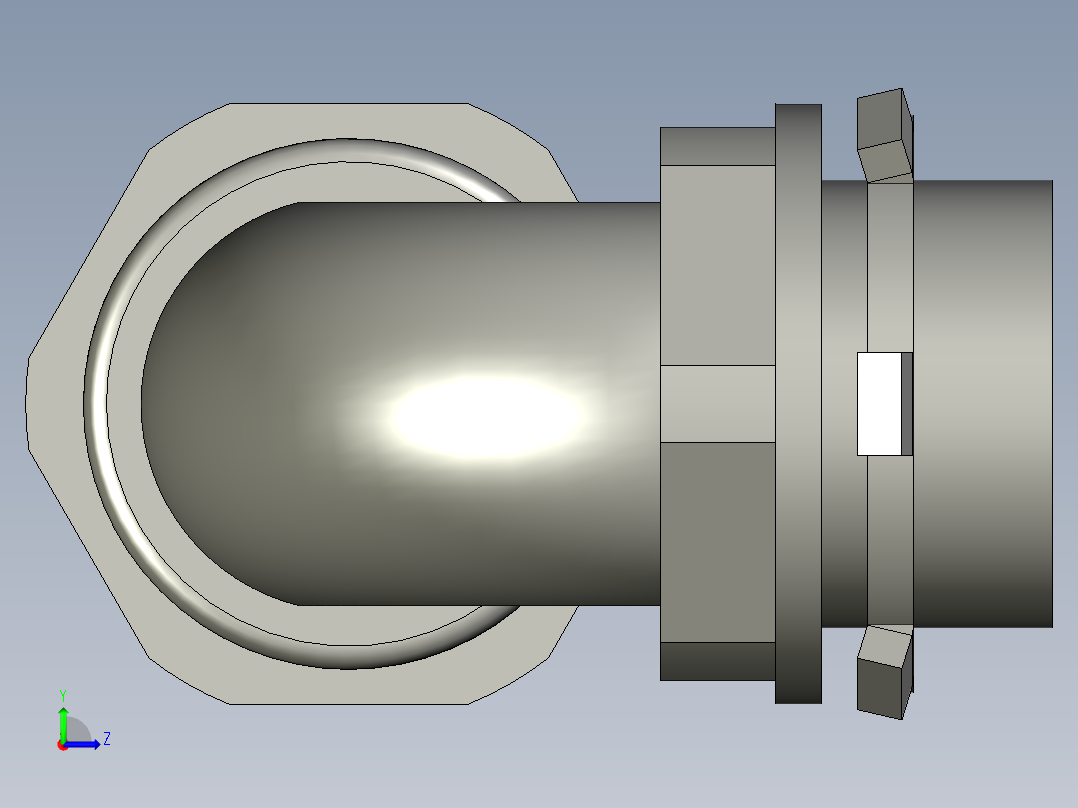 波纹管接头2分之1左视图