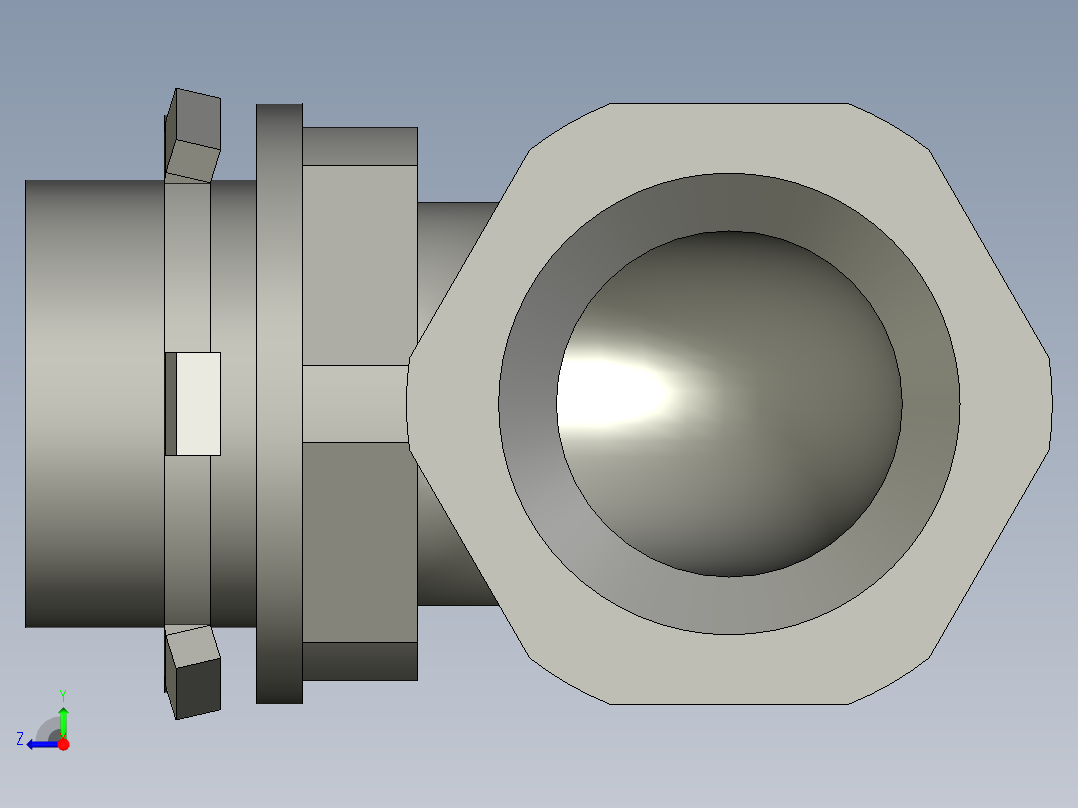 波纹管接头2分之1右视图