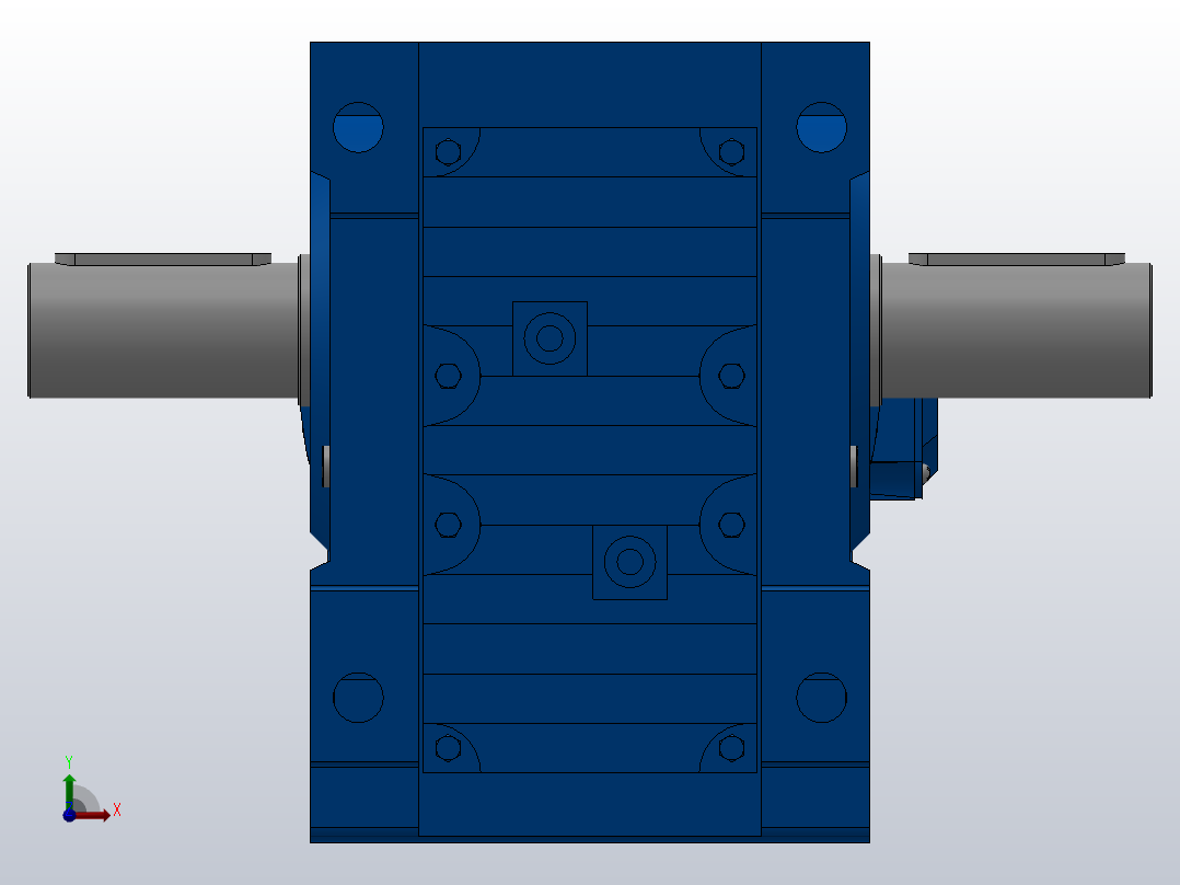K97底脚轴伸式安装螺旋锥齿轮减速机K97-YV1.1-8P-152.31-M1-0°-A+B前视图