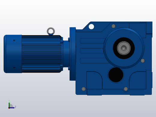 K97底脚轴伸式安装螺旋锥齿轮减速机K97-YV1.1-8P-152.31-M1-0°-A+B左视缩略图