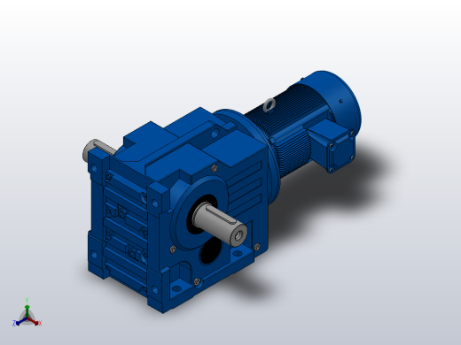 K97底脚轴伸式安装螺旋锥齿轮减速机K97-YV1.1-8P-152.31-M1-0°-A+B正等轴测缩略图