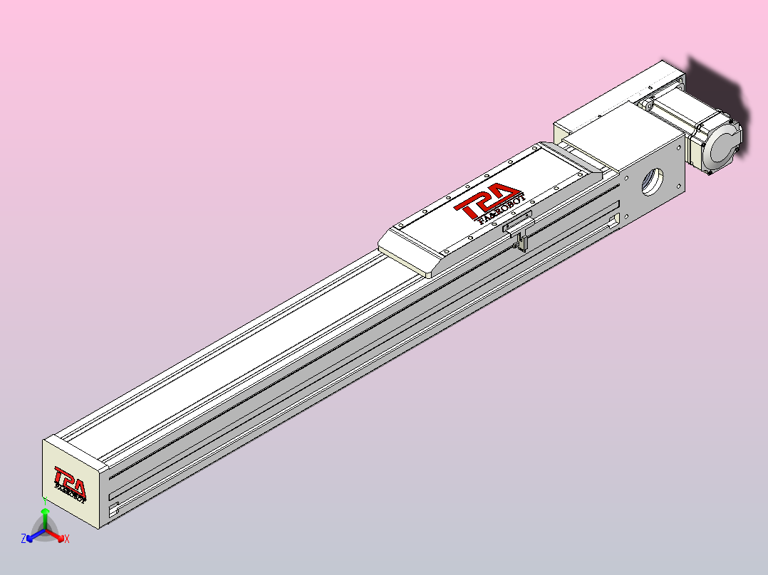 伺服电机集成皮带传动直线执行器TPA-OCB-120-224-L550-MR-P75-N3主视图