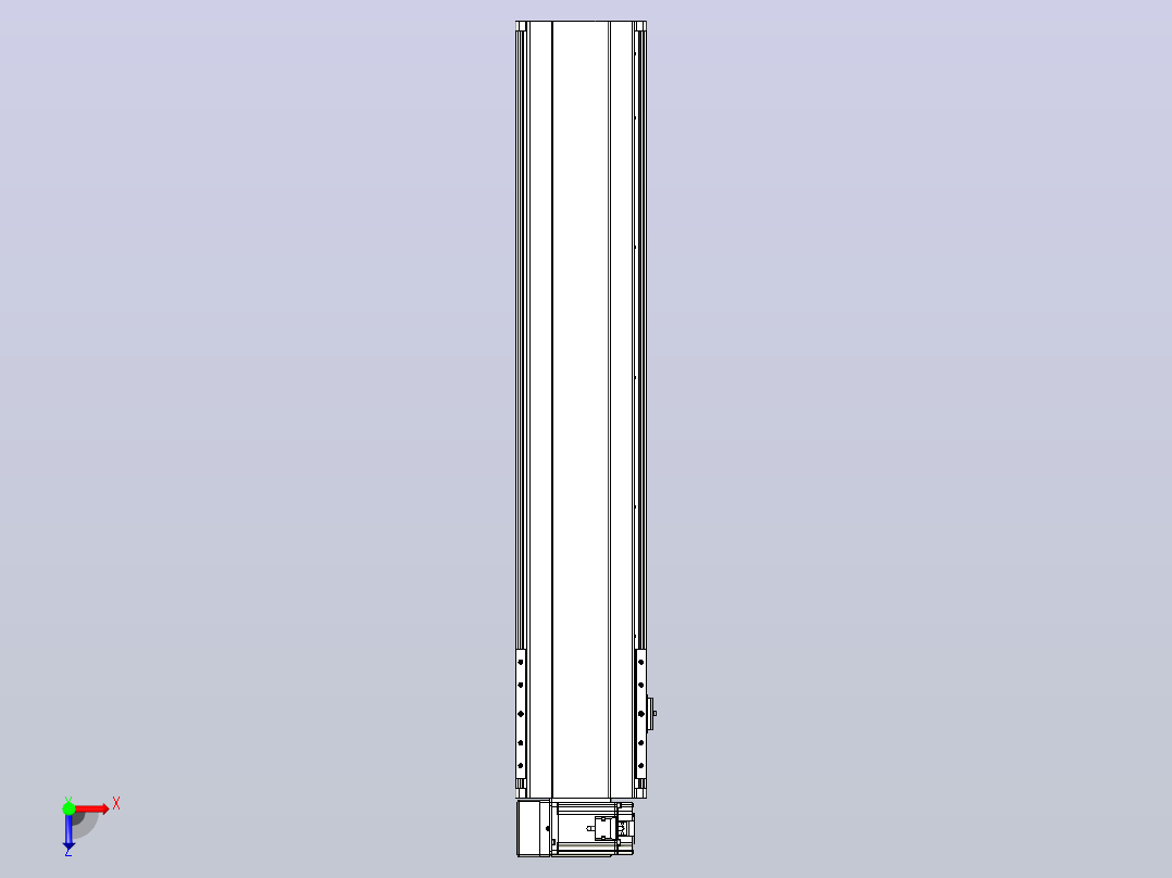 皮带直线轴半封闭可选导轨TPA-HNB-202D-140-L850-LU-Y-P75-N3俯视图
