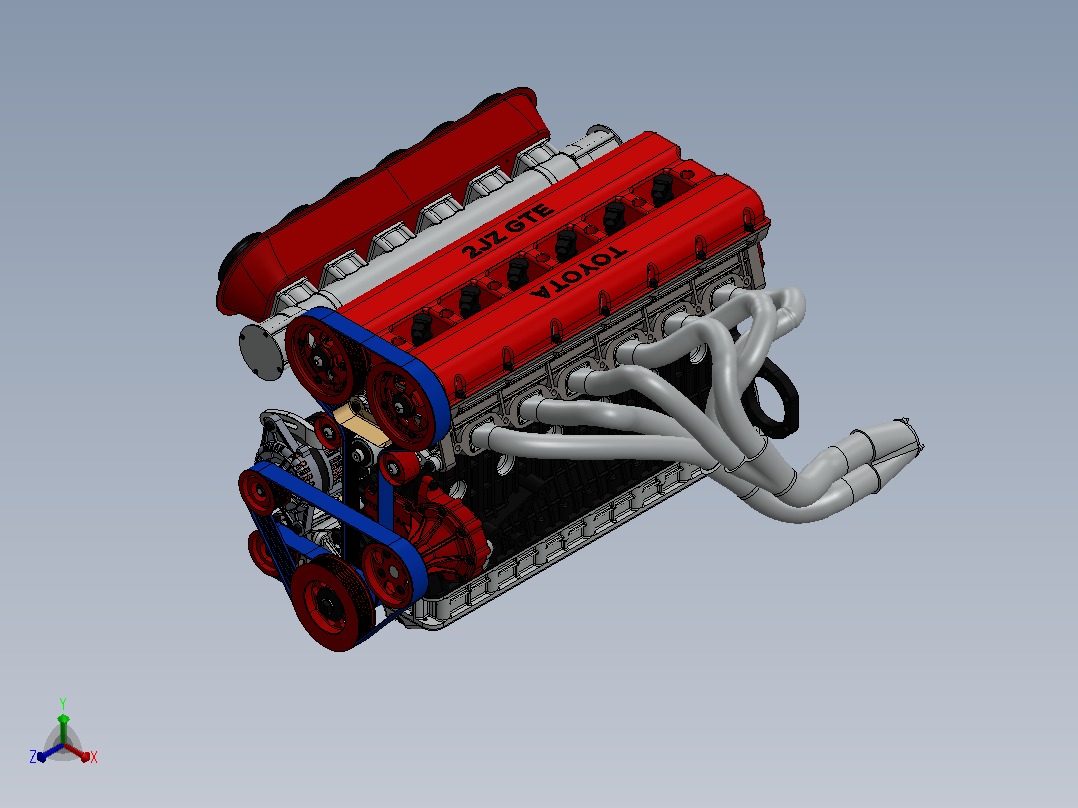 丰田 2JZ GTE 发动机正等轴测图