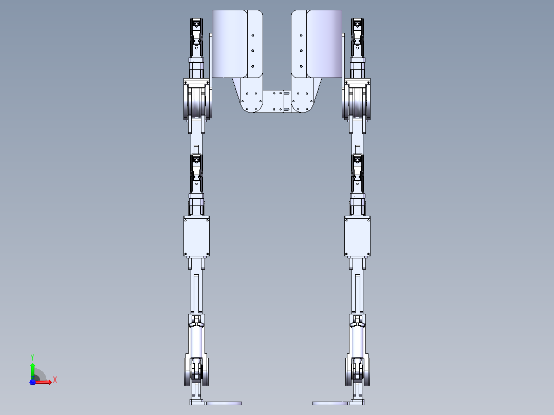 穿戴式下肢外骨骼机器人 SW+CAD+说明书前视图