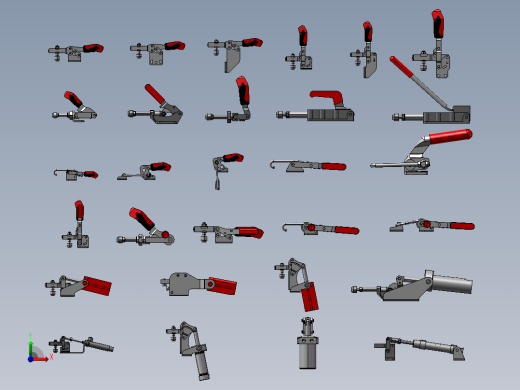 快速夹钳模型设计总汇 3D图 机械设计素材3D模型参考资料
