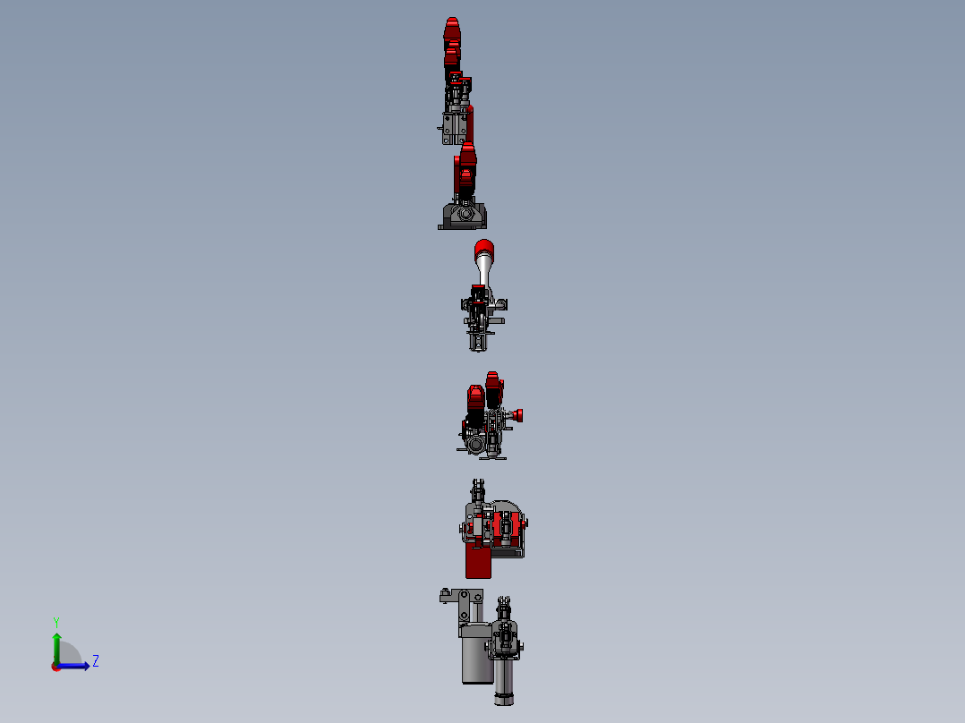 快速夹钳模型设计总汇 3D图 机械设计素材3D模型参考资料左视图