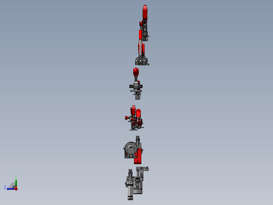 快速夹钳模型设计总汇 3D图 机械设计素材3D模型参考资料右视图