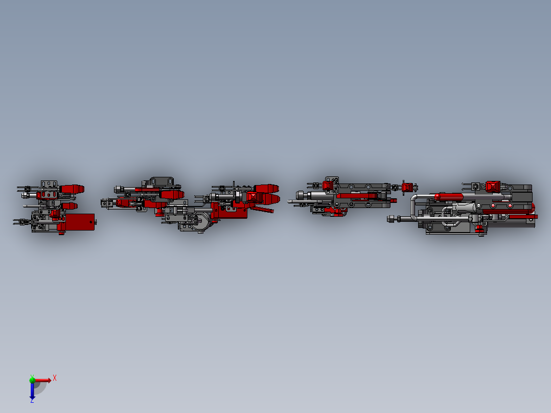 快速夹钳模型设计总汇 3D图 机械设计素材3D模型参考资料俯视图