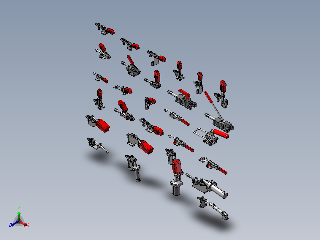 快速夹钳模型设计总汇 3D图 机械设计素材3D模型参考资料正等轴测图