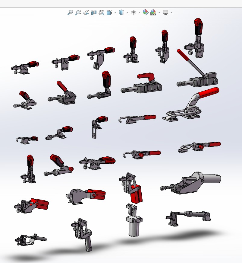 快速夹钳模型设计总汇 3D图 机械设计素材3D模型参考资料