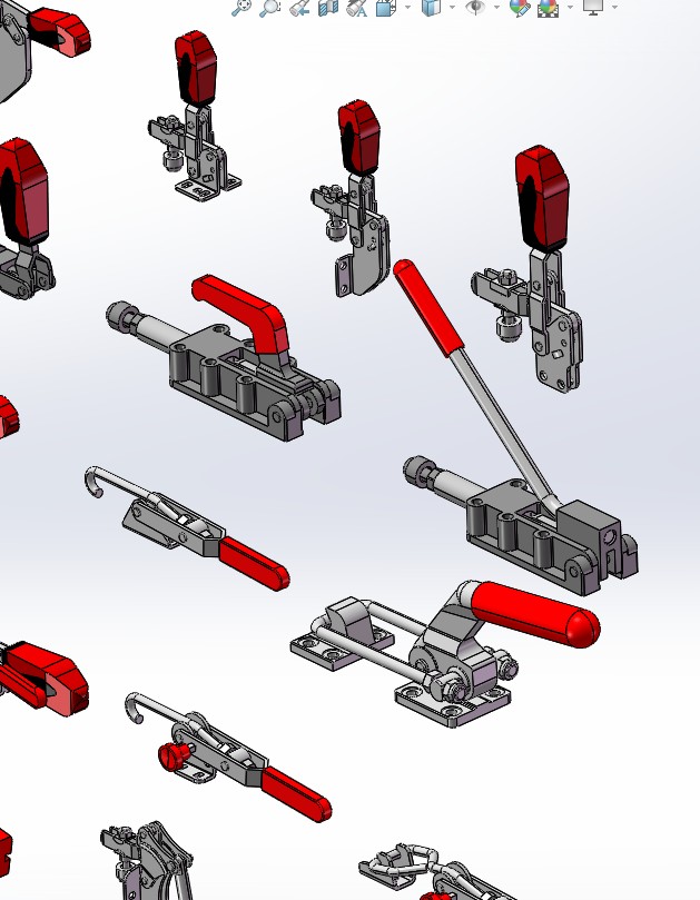 快速夹钳模型设计总汇 3D图 机械设计素材3D模型参考资料