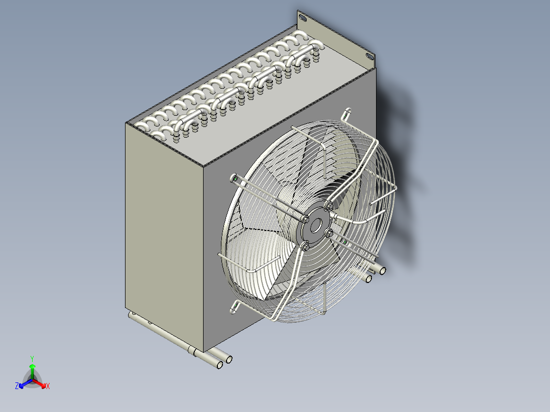 2匹双级风冷凝器三维模型