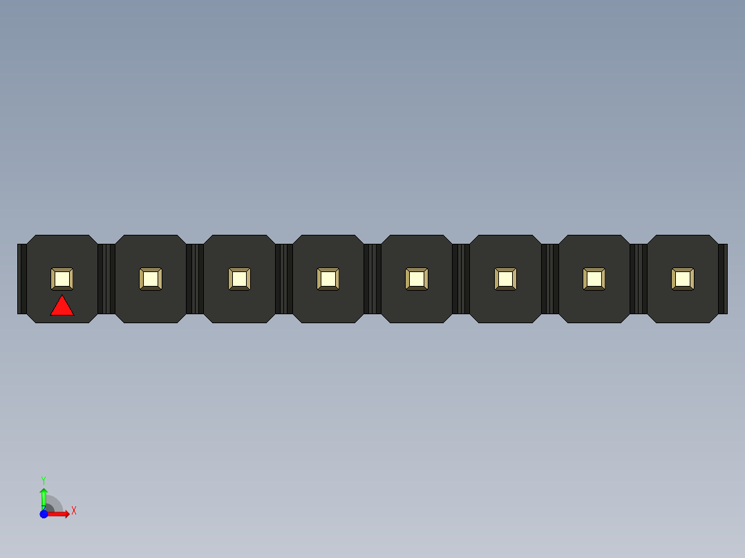 彩色公头100mil（2.54mm）系列-DS1021_black_1x08p_100mil_Type1_rev1.0前视图
