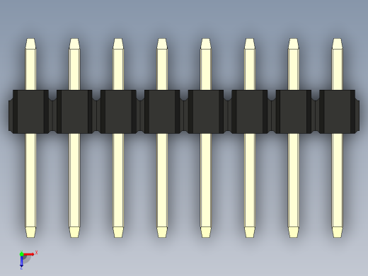 彩色公头100mil（2.54mm）系列-DS1021_black_1x08p_100mil_Type1_rev1.0俯视缩略图