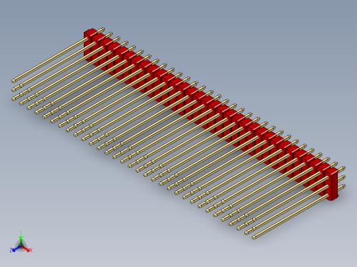 彩色公头100mil（2.54mm）系列-DS1021_red_3x32p_100mil_Type43_rev1.0