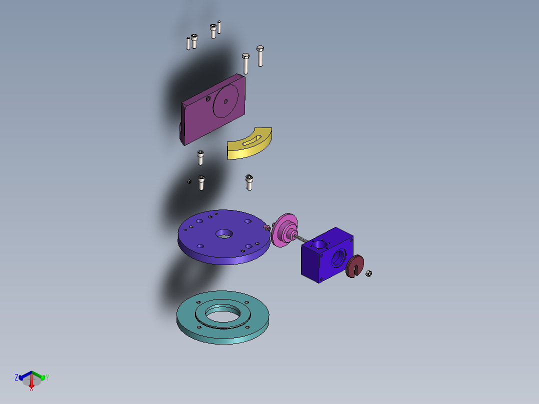 涡轮箱车内孔夹具（CAD图+SW三维）