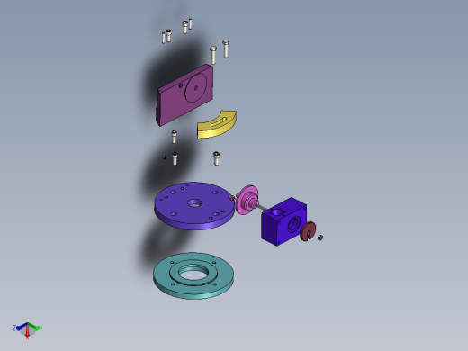 涡轮箱车内孔夹具（CAD图+SW三维）