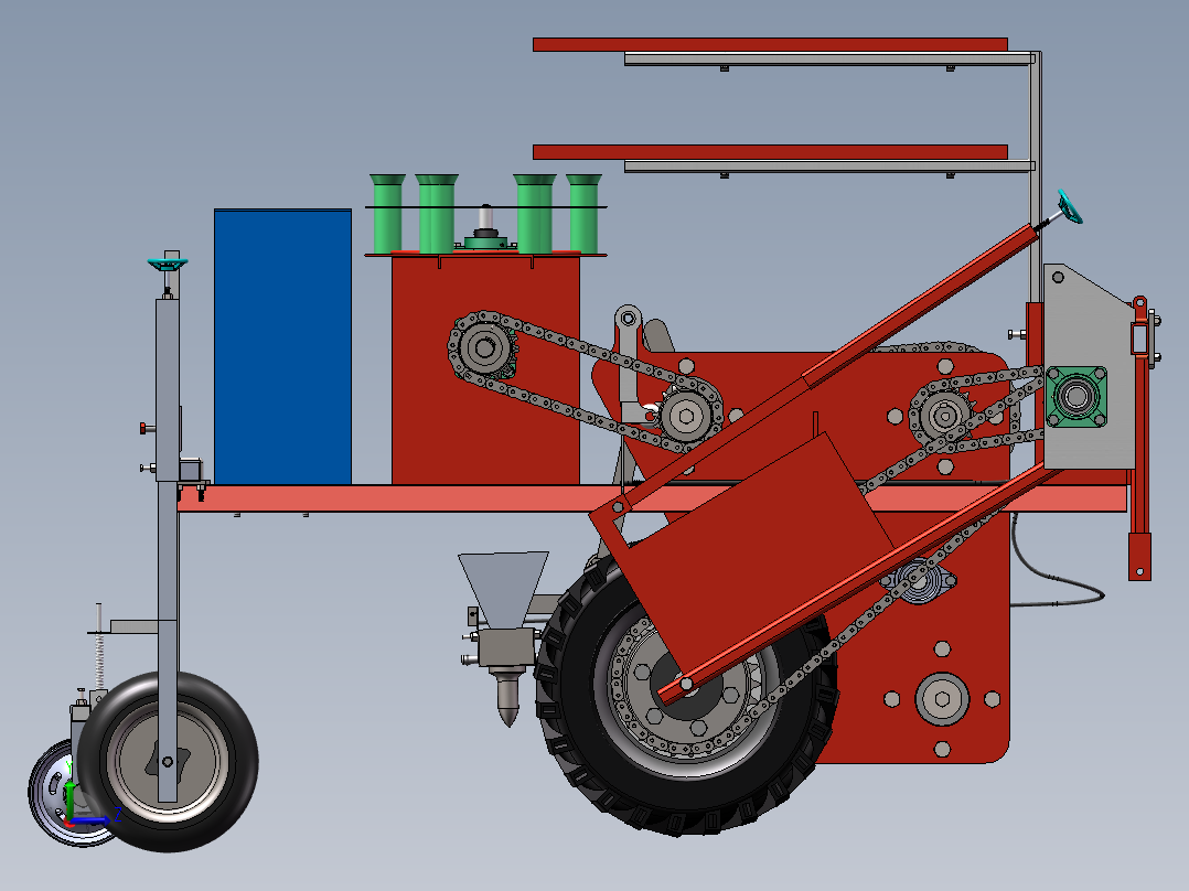 全自动秧苗移栽机左视图