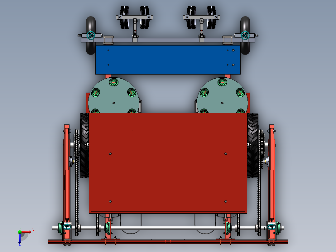 全自动秧苗移栽机俯视图