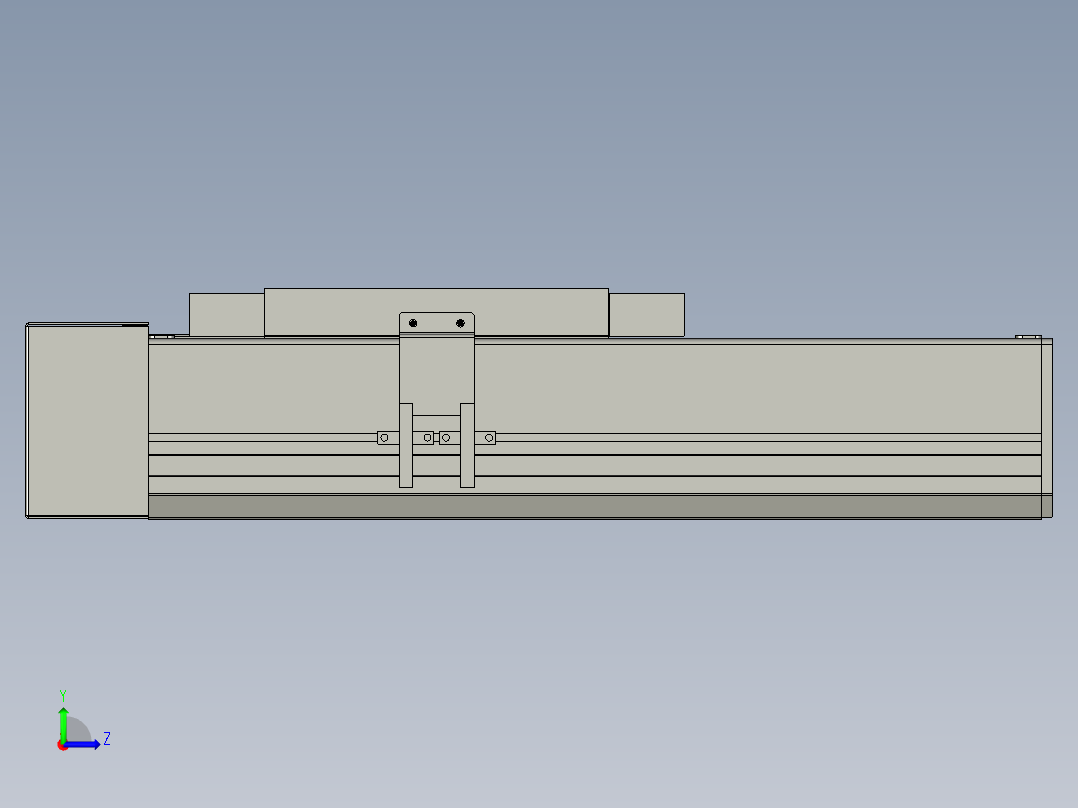 直线模组LHC17-S100-R设计图纸左视图