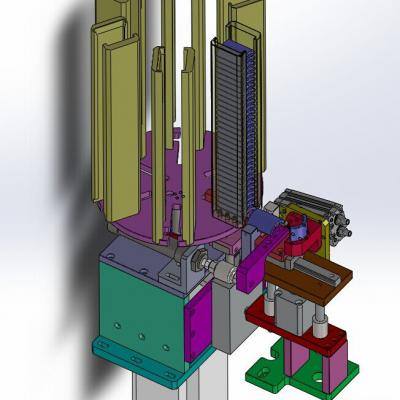 转盘叠料上料下料机构图纸（磁瓦存储组件） 自动化设备3D图纸缩略图