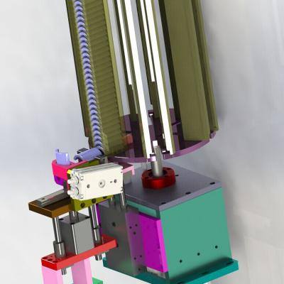 转盘叠料上料下料机构图纸（磁瓦存储组件） 自动化设备3D图纸缩略图