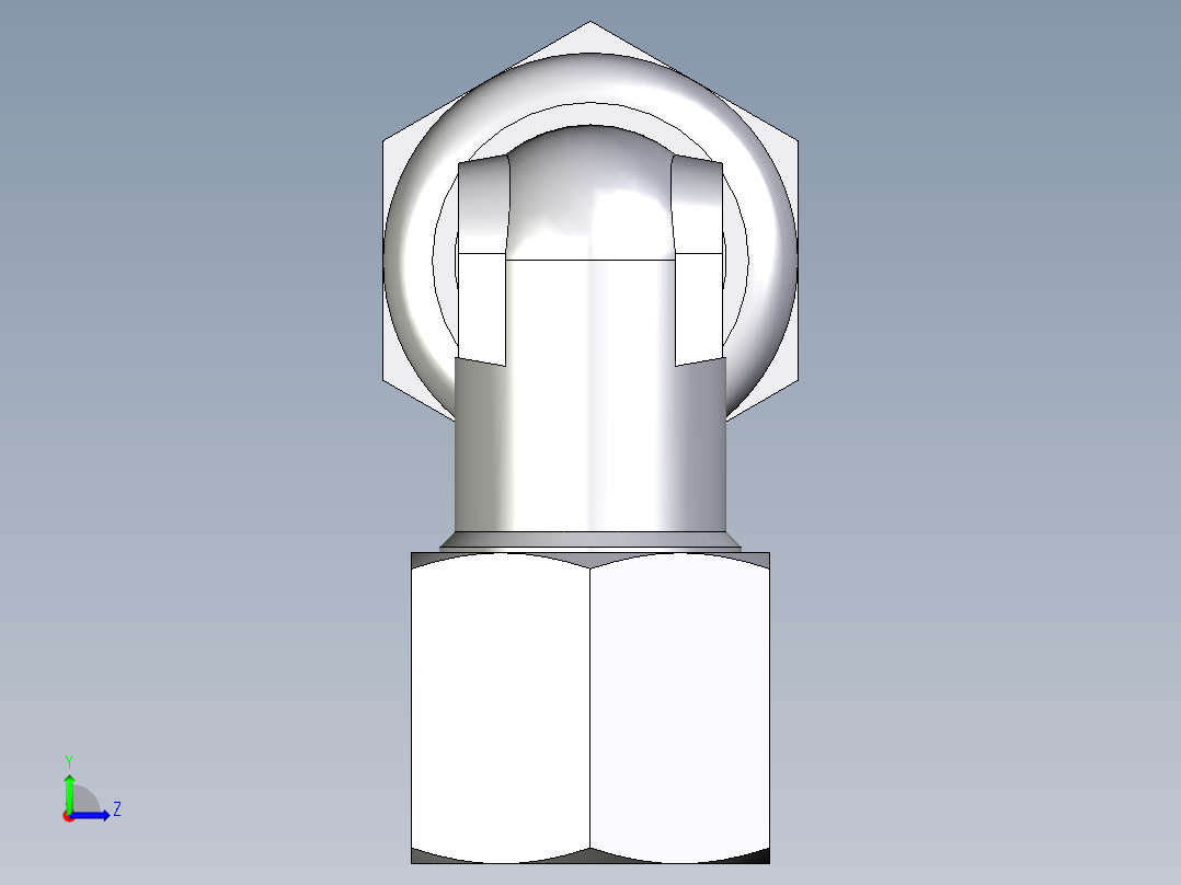 卡套式工业通用硬管接头EO_Bulkhead_elbow_WSV08SCF左视图