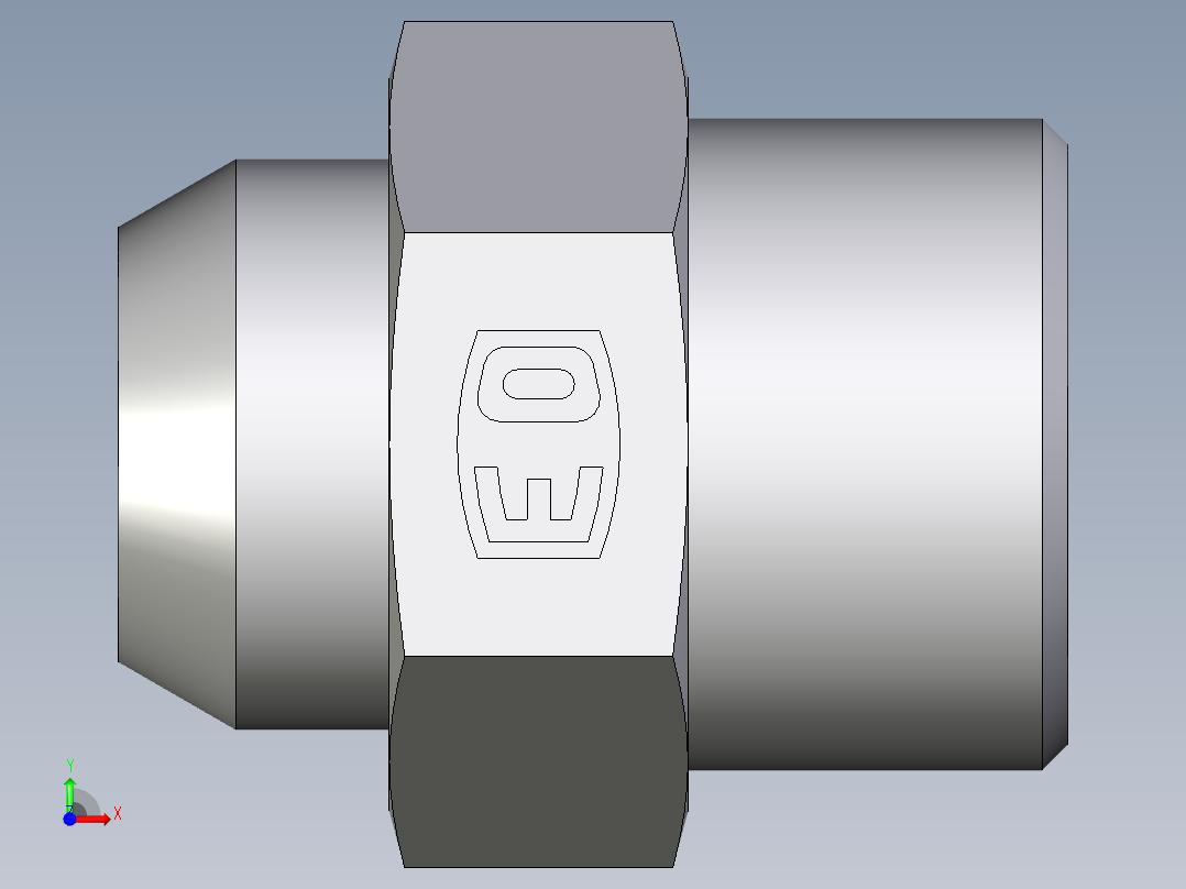 卡套式工业通用硬管接头EO_Weld_connector_AS16SX前视图