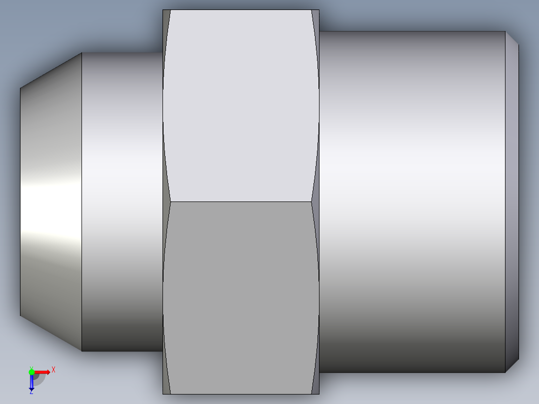 卡套式工业通用硬管接头EO_Weld_connector_AS16SX俯视图