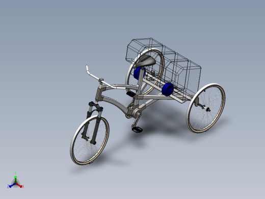 木制自行车（三轮车）--sw正等轴测缩略图