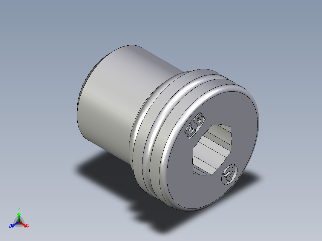 卡套式工业通用硬管接头EO_Blanking_plug_for_ports_VSTI10X1ORCF正等轴测图