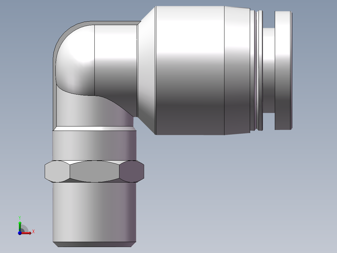 螺纹弯通APL8-G01(1分8厘)前视图