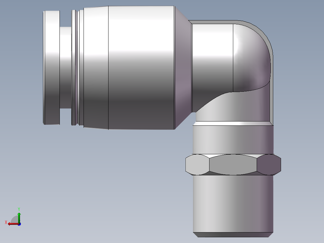 螺纹弯通APL8-G01(1分8厘)后视图