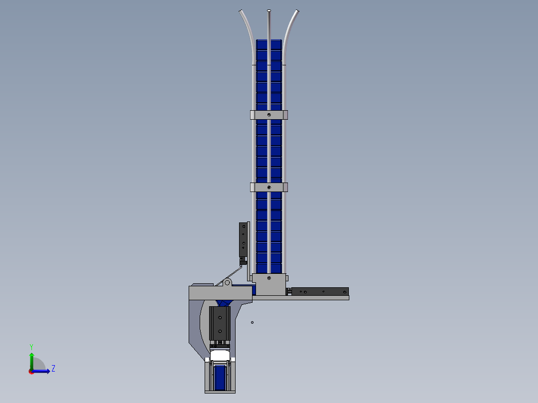 烟包补包器机构左视图