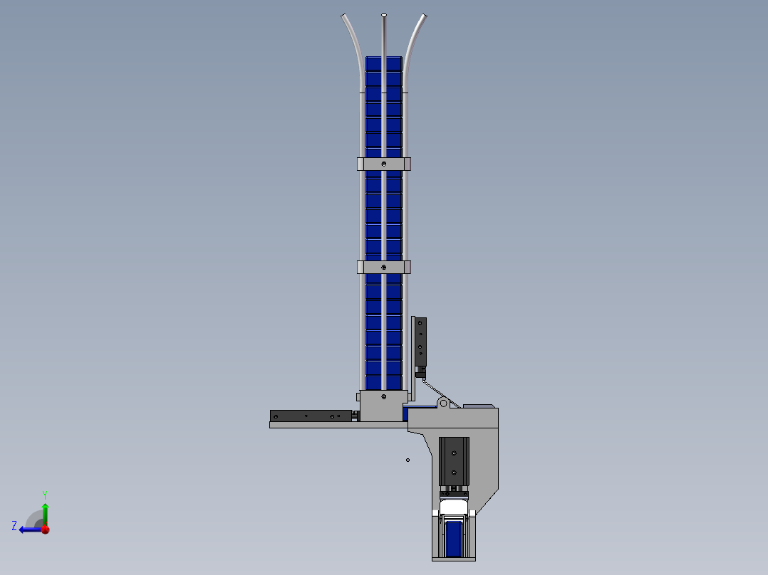 烟包补包器机构右视图