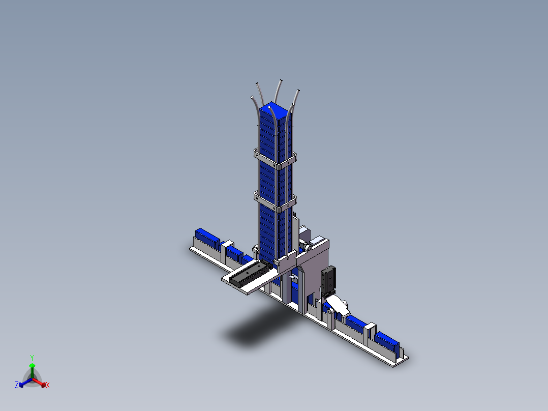 烟包补包器机构正等轴测图