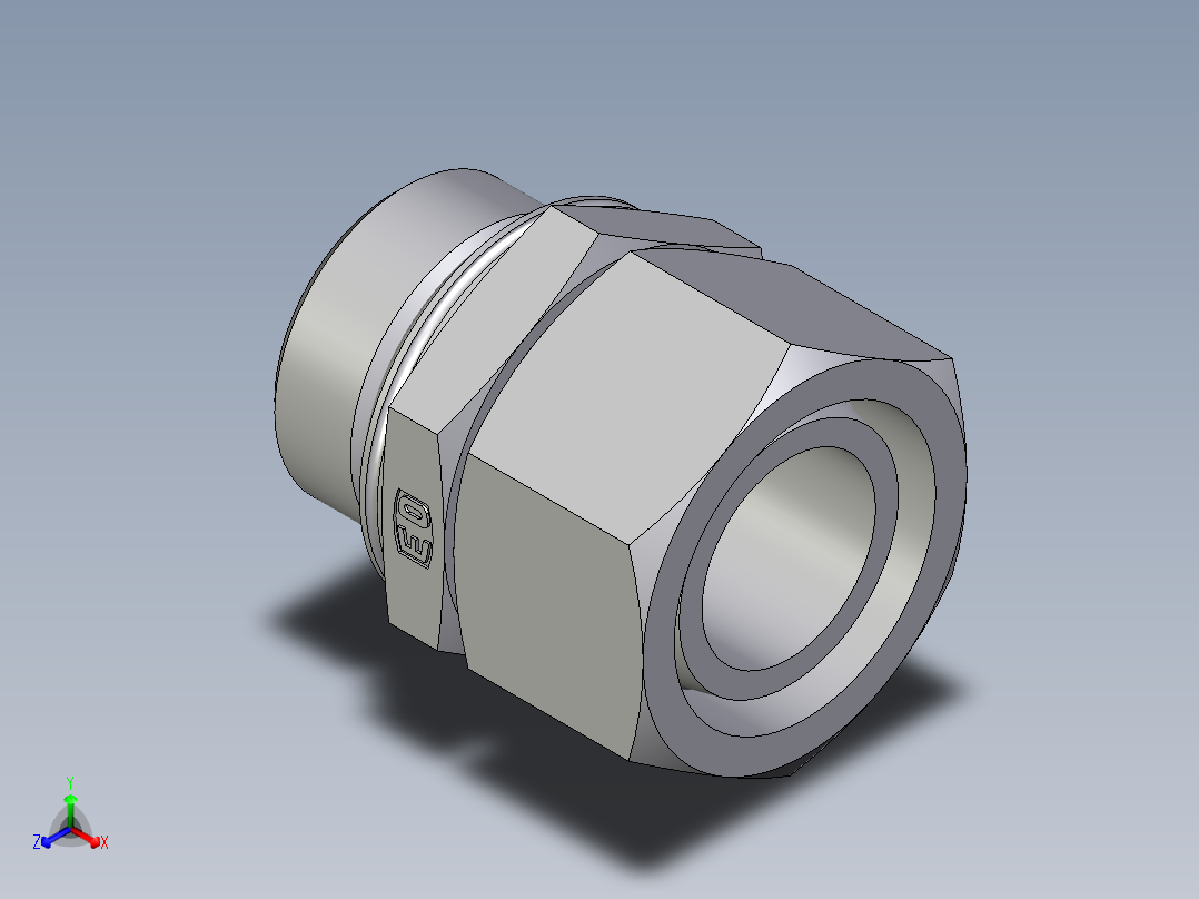 卡套式工业通用硬管接头EO_Swivel_connector_EGEO28LMCF主视图