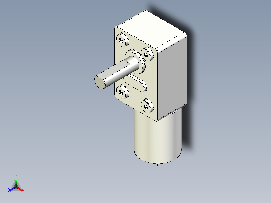 12V JGY370-D7 DC减速电机正等轴测图