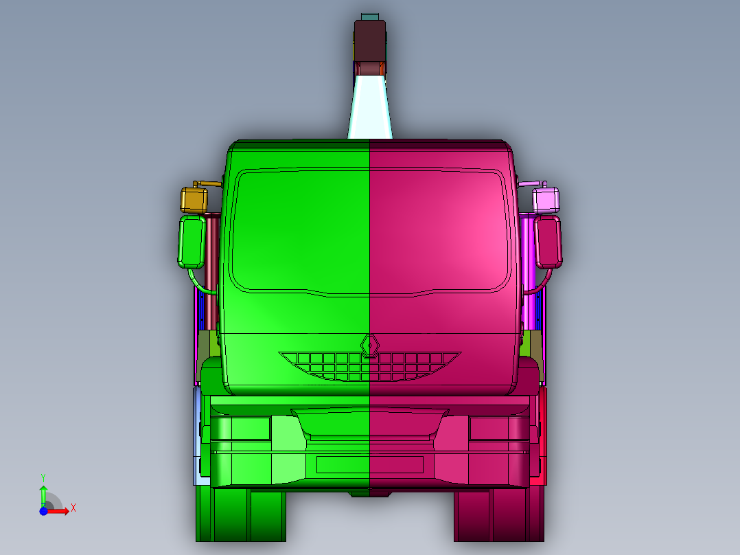 全地形平板自备吊随车吊前视图