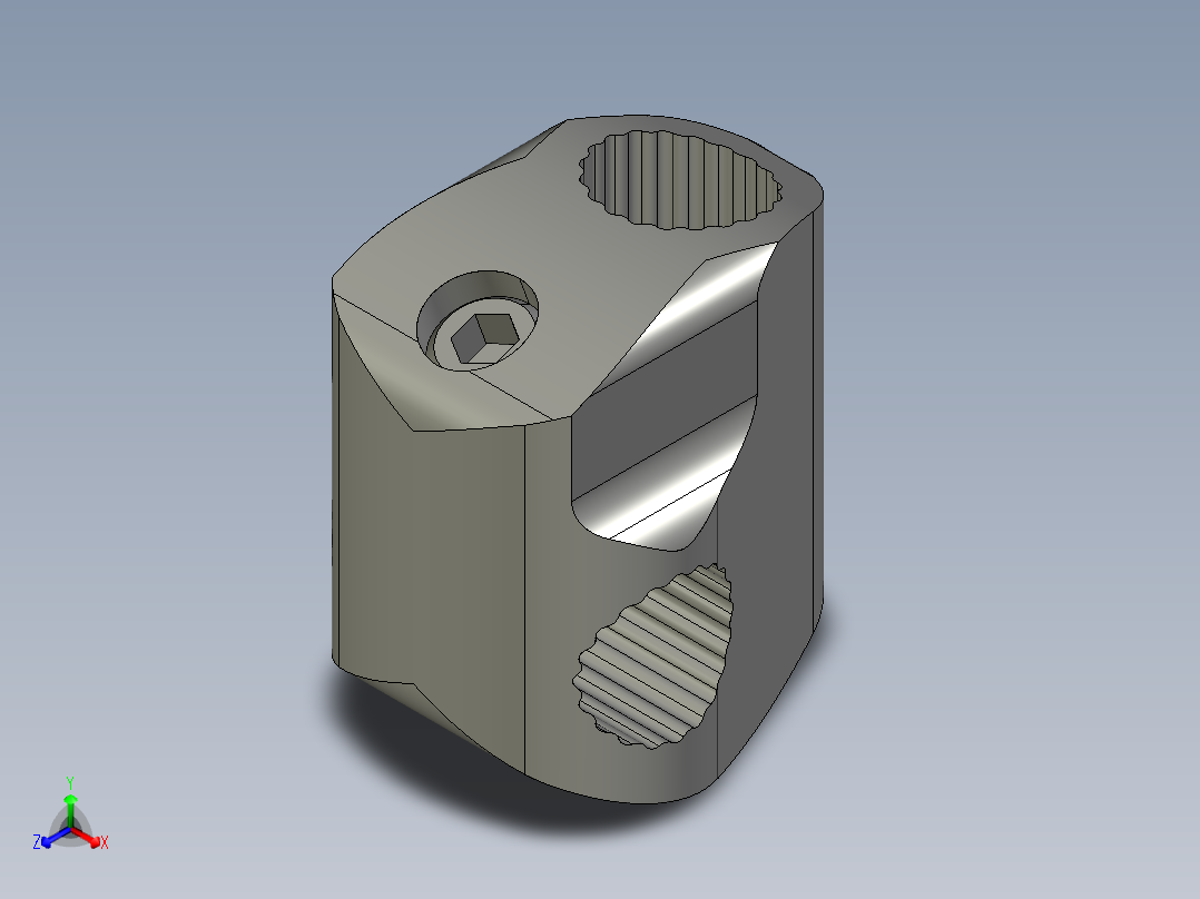 連結座MSR-3D多系列多零件图纸模型主视图