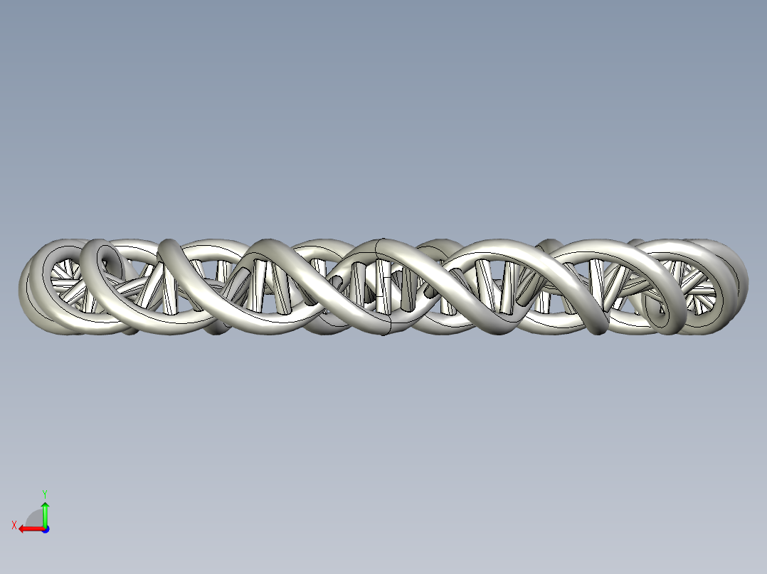 双螺旋DNA莫比乌斯手镯后视图