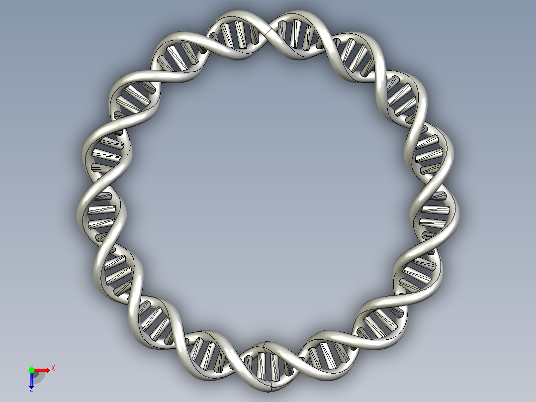 双螺旋DNA莫比乌斯手镯俯视图