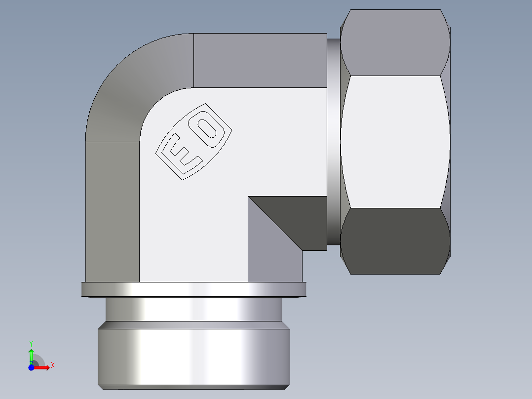 卡套式工业通用硬管接头EO_Male_stud_elbow_WE35LR71前视图