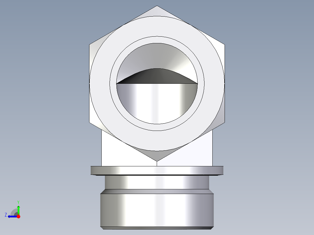 卡套式工业通用硬管接头EO_Male_stud_elbow_WE35LR71右视图