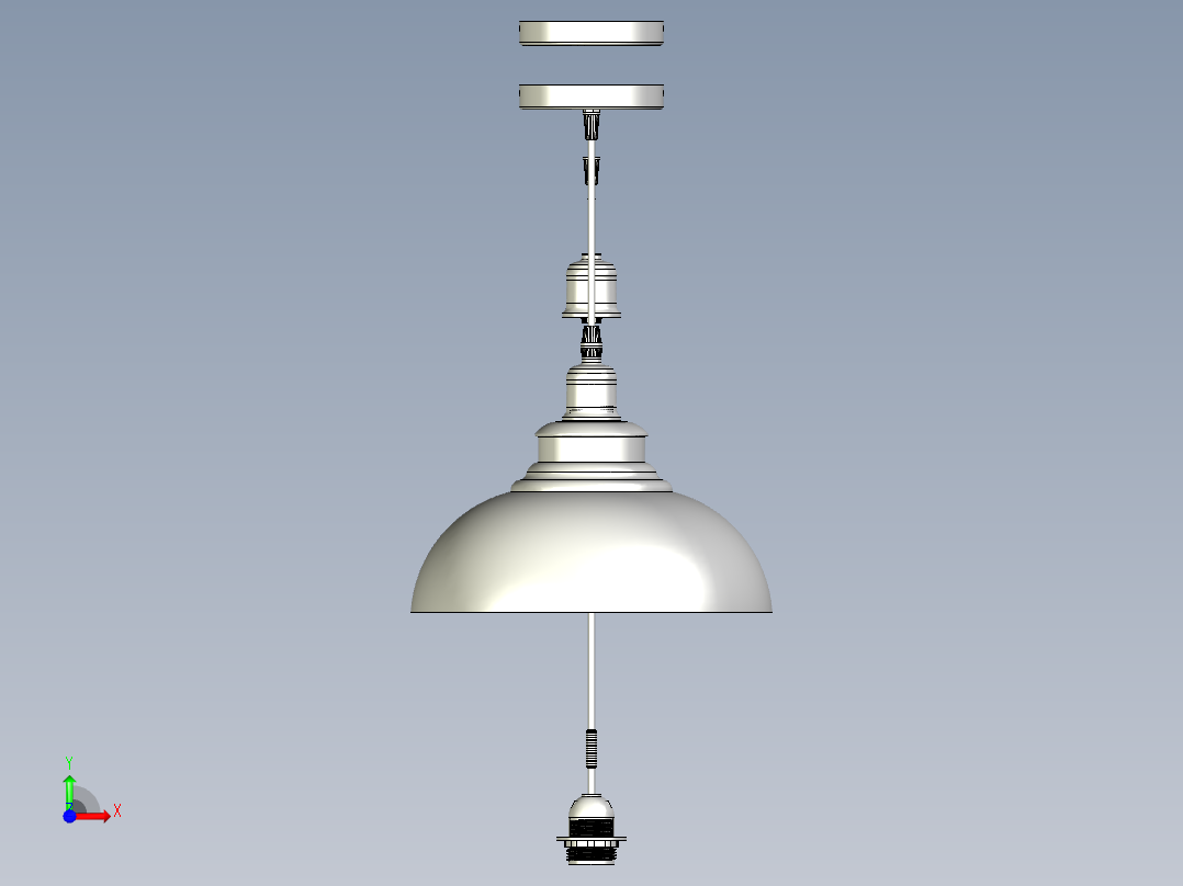 一款吊灯模型前视图